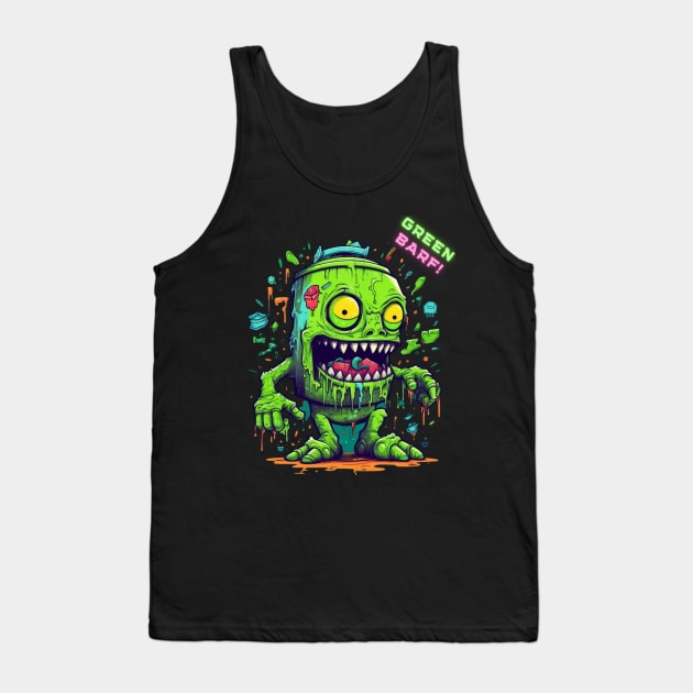 Black Perfection: Unleash Your Style with our Unique Black Tank Top by Green Barf!